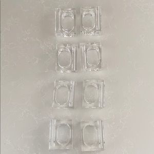 8 Plastic Clear Napkin Rings